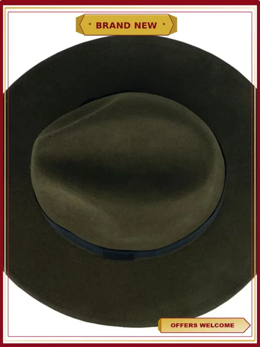 100% Wool Wide Brim Fedora Hat Adjustable Felt Panama Jazz Trilby